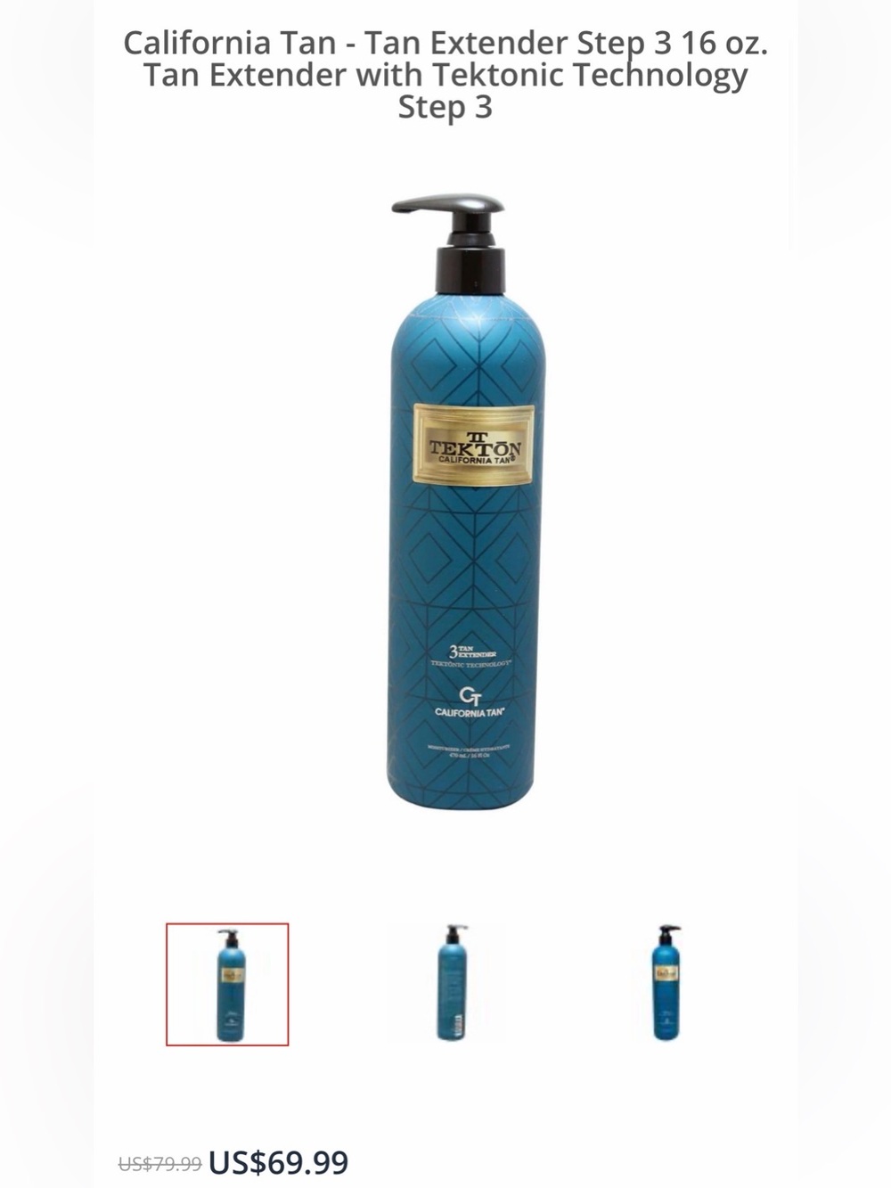 TEKTON California Tan Extebder Hydrating Aftercare to lock in colour